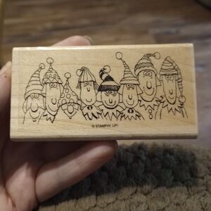 Lot of 2 Winter Holiday Lineup Rubber Stamps